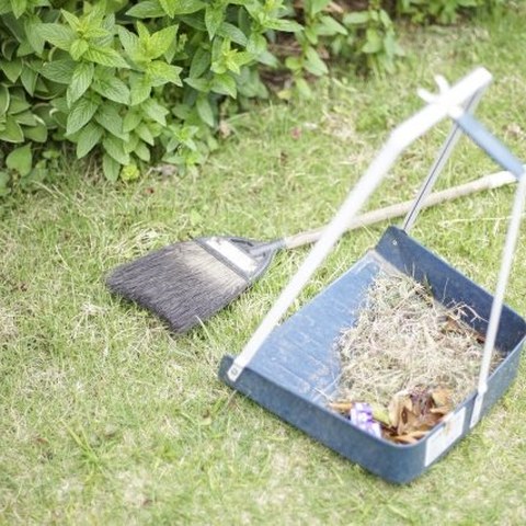 庭のほうきとちりとり